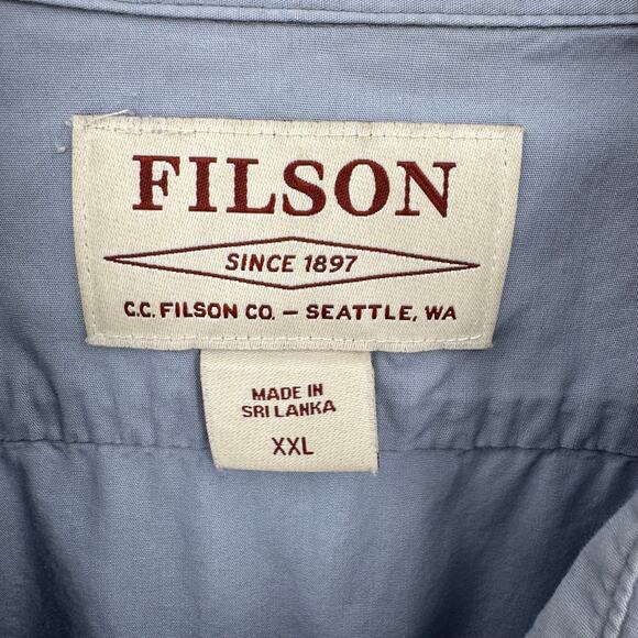 Filson shirt men's XXL Feather Cloth button front short sleeve utility pockets - Picture 5 of 7